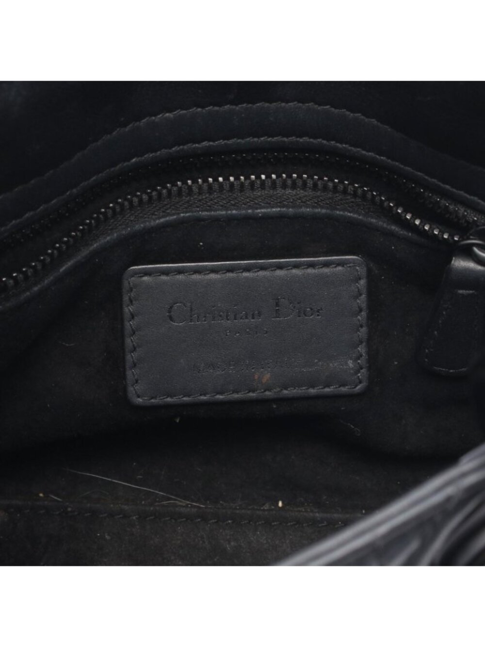 Dior Handbag Lady Mini 2-Way Black Leather Cannage Tote - Picture 4 of 11